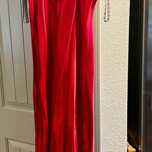 Vibrant Red Satin Gown